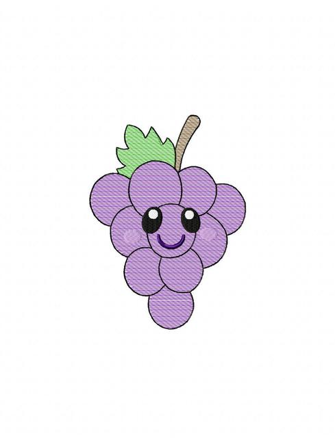 489x640 Grapes 104 With Face Sketch Embroidery Design - Grapes Sketch