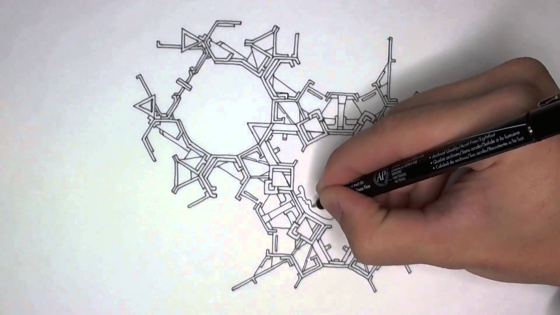1920x1080 Drawing A Doodle With Tessellated Graph Paper - Graph Paper Sketch
