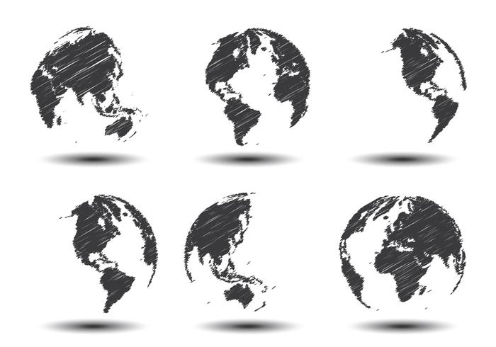 700x490 Sketch World Map Vectors - Graphic Art Sketch