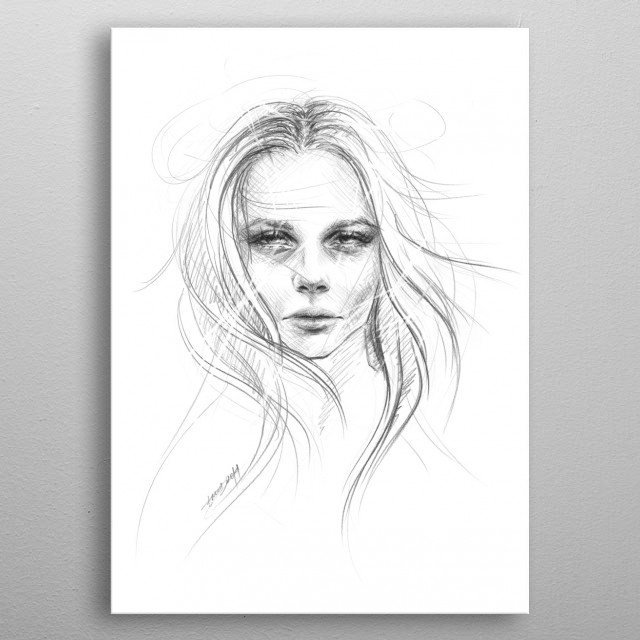 640x640 Fade Away Graphite Pencil Sk... By Edrawings 38 Metal Posters - Graphite Pencil Sketch