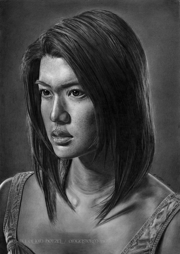 753x1061 Grace Park (Graphite Pencil Drawing) By Angelstorm 82 - Graphite Pencil Sketch