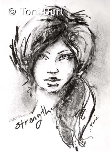 450x619 Strength Loose Graphite Sketch From My Art Journal - Graphite Sketches