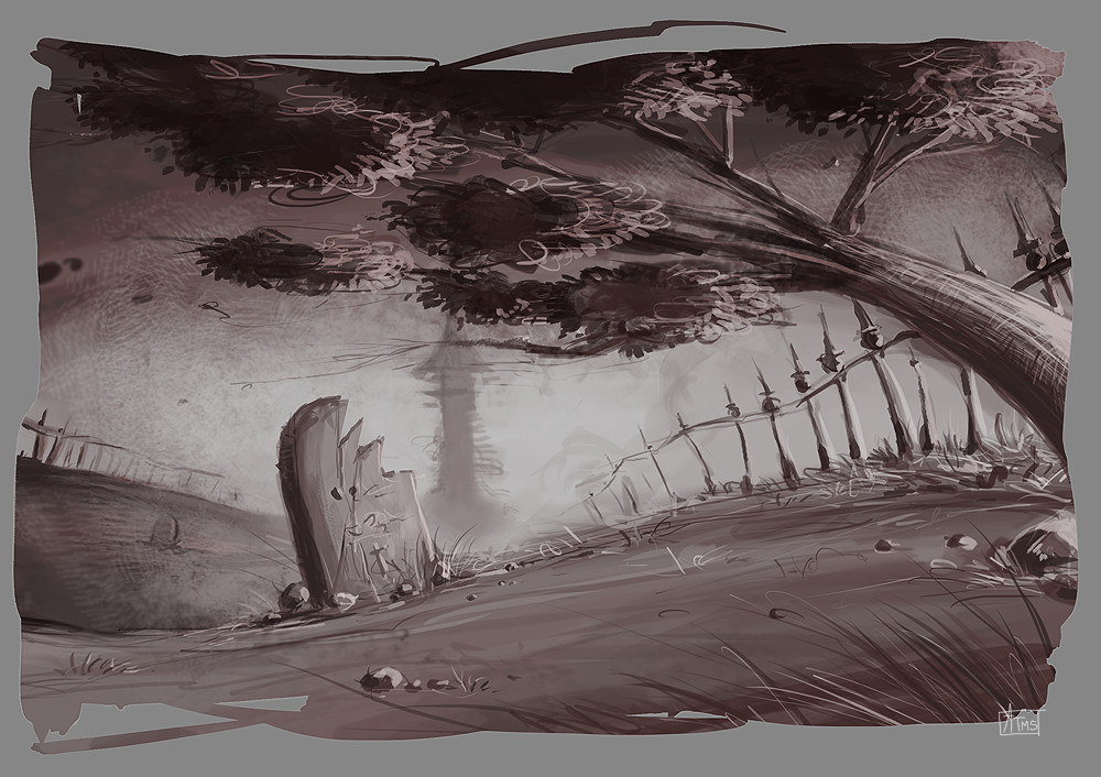 1000x706 Elena Barbieri - Graveyard Sketch