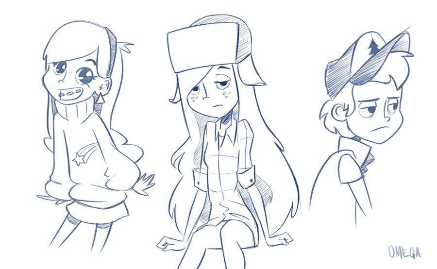 900x554 Gravity Falls Sketches By On @ - Gravity Falls Sketch