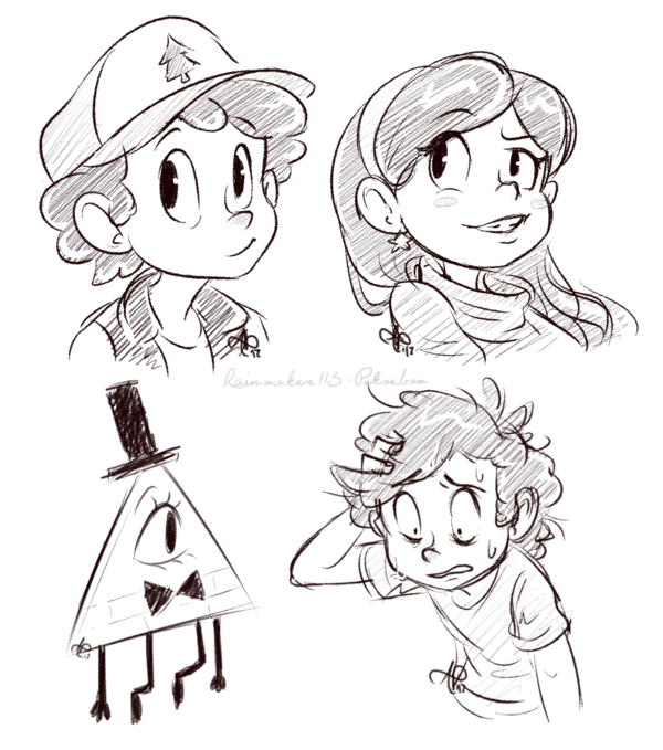 600x679 Gravity Falls Sketches By Rainmaker113 - Gravity Falls Sketch