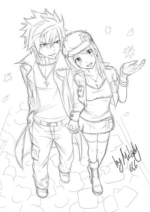 571x809 Lucy X Gray Images Autumn Graylu Sketch By ~milady666 Hd Wallpaper - Gray Sketch