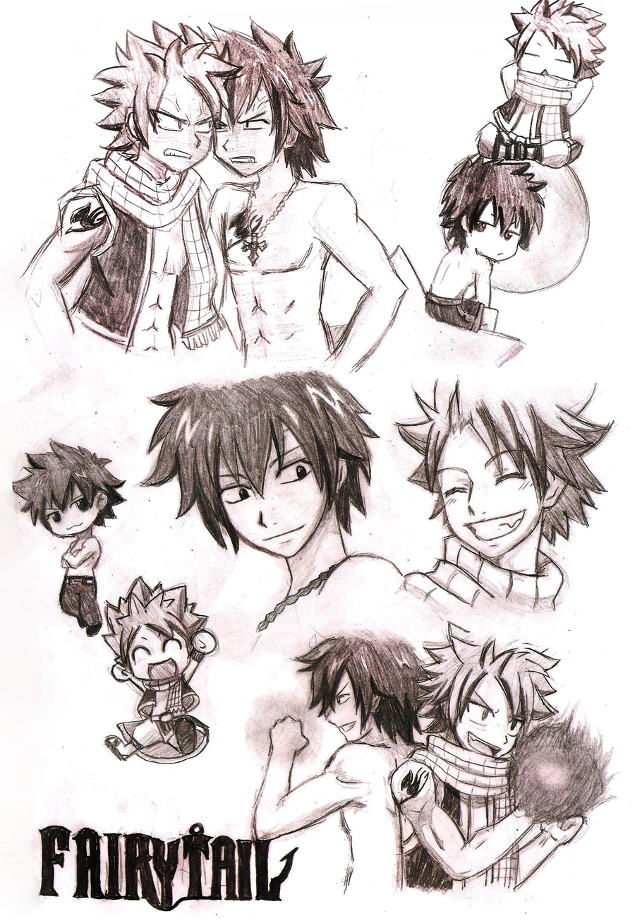 900x1304 Natsu And Gray Sketch By Twilishady - Gray Sketch