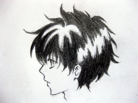 480x360 Easy Anime Boy Drawing 2 - Gray Sketch