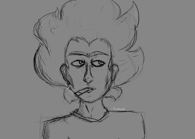 680x486 Roughly Sketch A Grayscale Portrait By Ghast505 - Grayscale Sketch