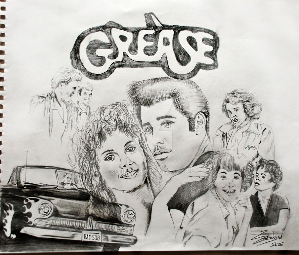 969x825 Grease Sketch By Chrisrobinsonsart - Grease Sketch
