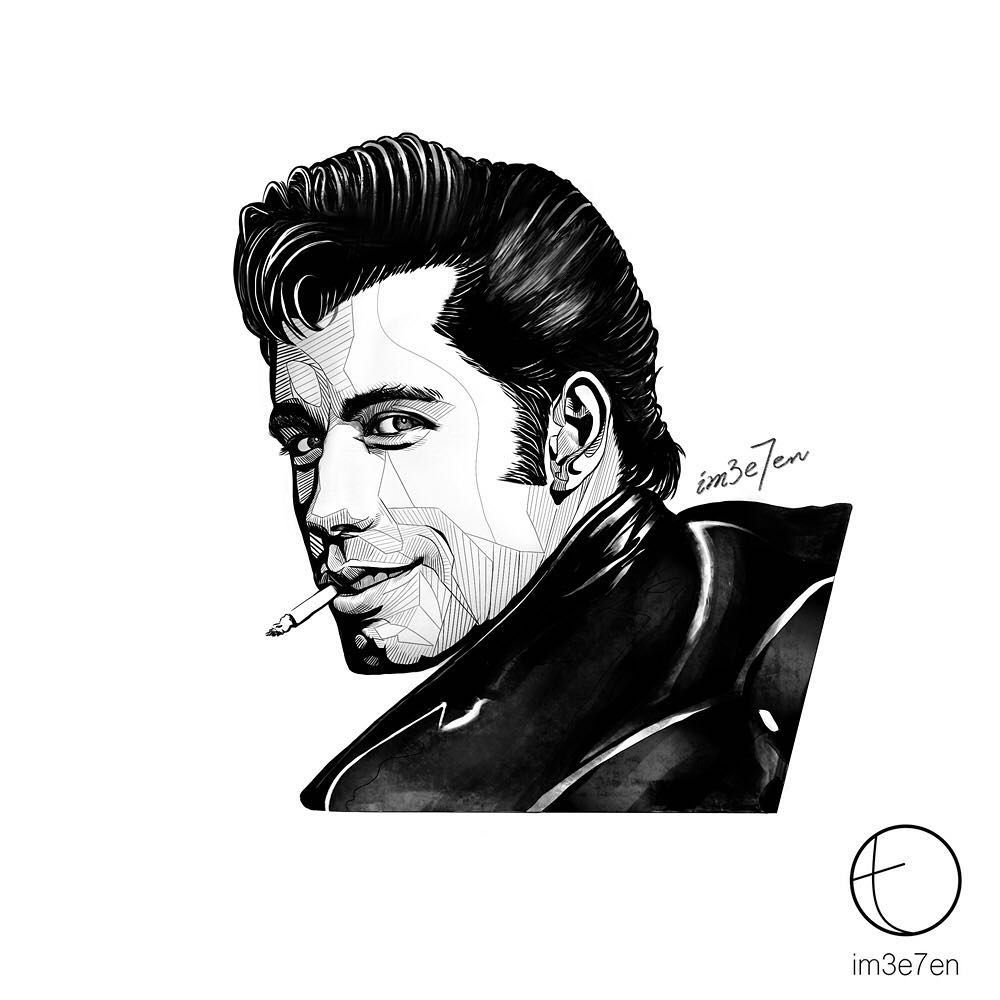 1000x1000 John Travolta From Grease (1978) - Grease Sketch