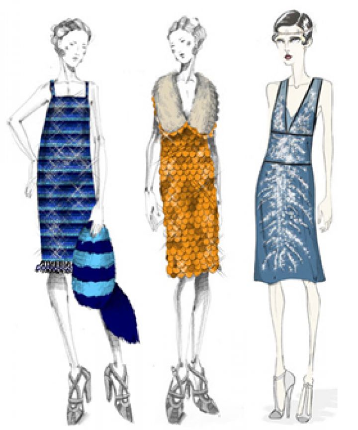 720x864 Great Gatsby Costume Design Sketches By Miuccia Prada - Great Gatsby Sketch