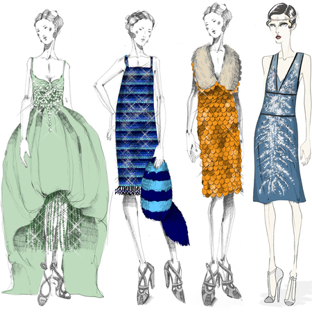 450x450 Prada Reveal Sketches For Great Gatsby Costumes Soph Istication - Great Gatsby Sketch