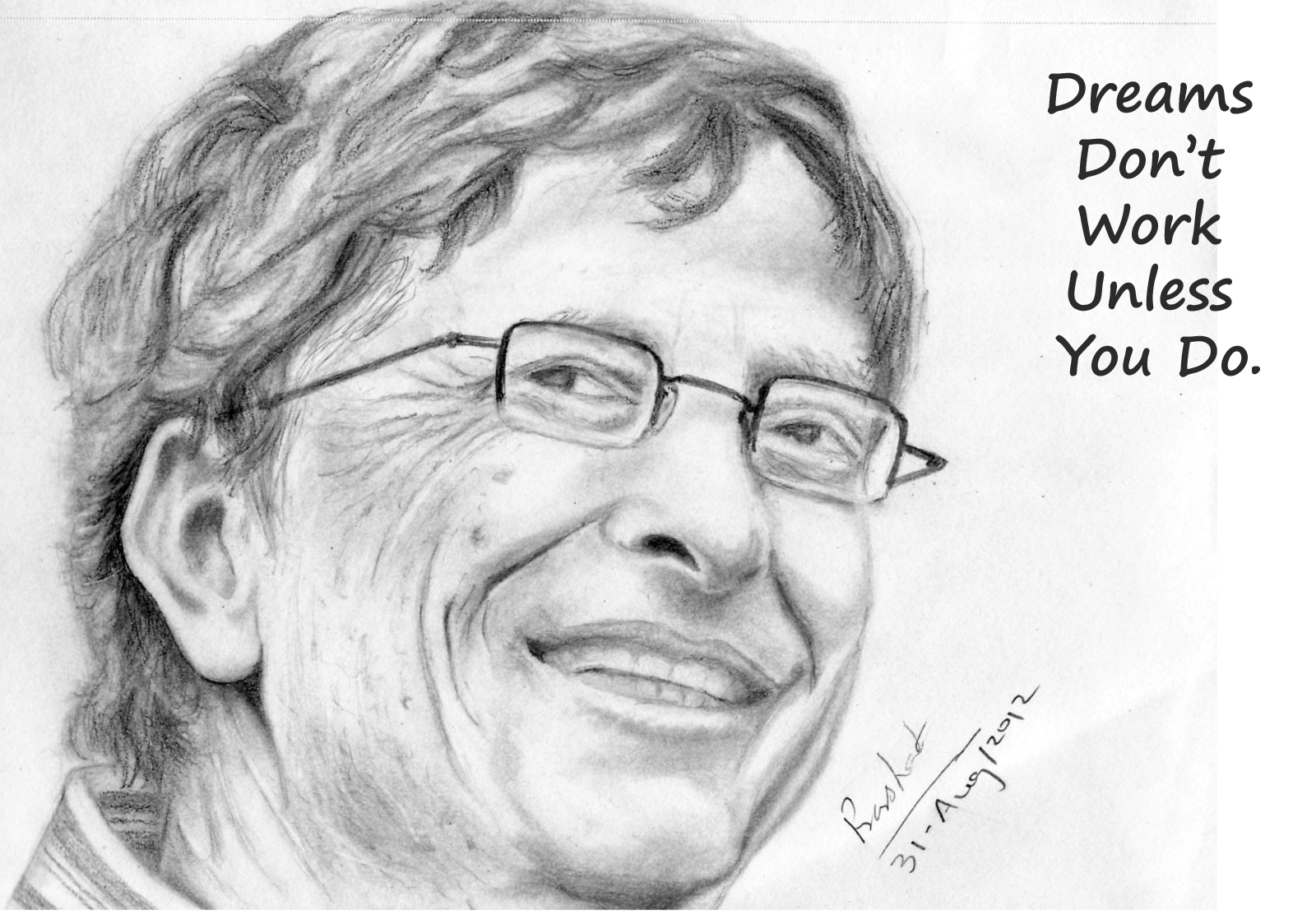 1600x1112 Sketch Of Great Businessman Bill Gate - Great Sketches