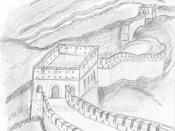 600x450 Great Wall China By Elodie50a - Great Wall Of China Sketch