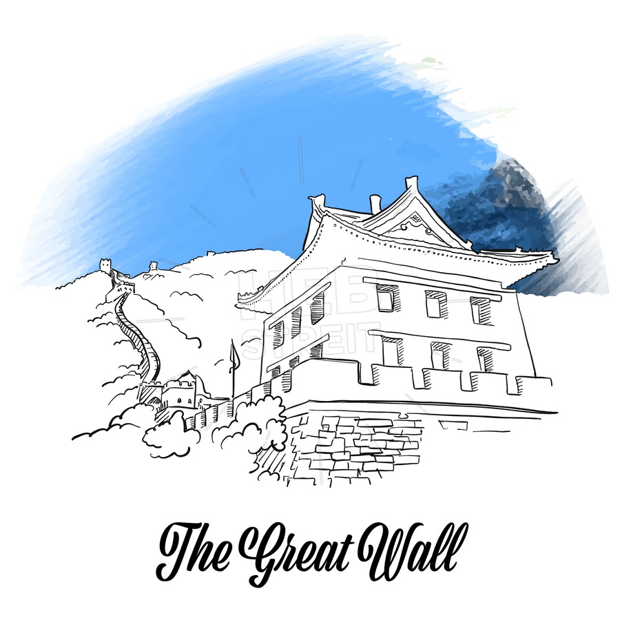 900x900 Great Wall Banner Sketch Hebstreits - Great Wall Sketch