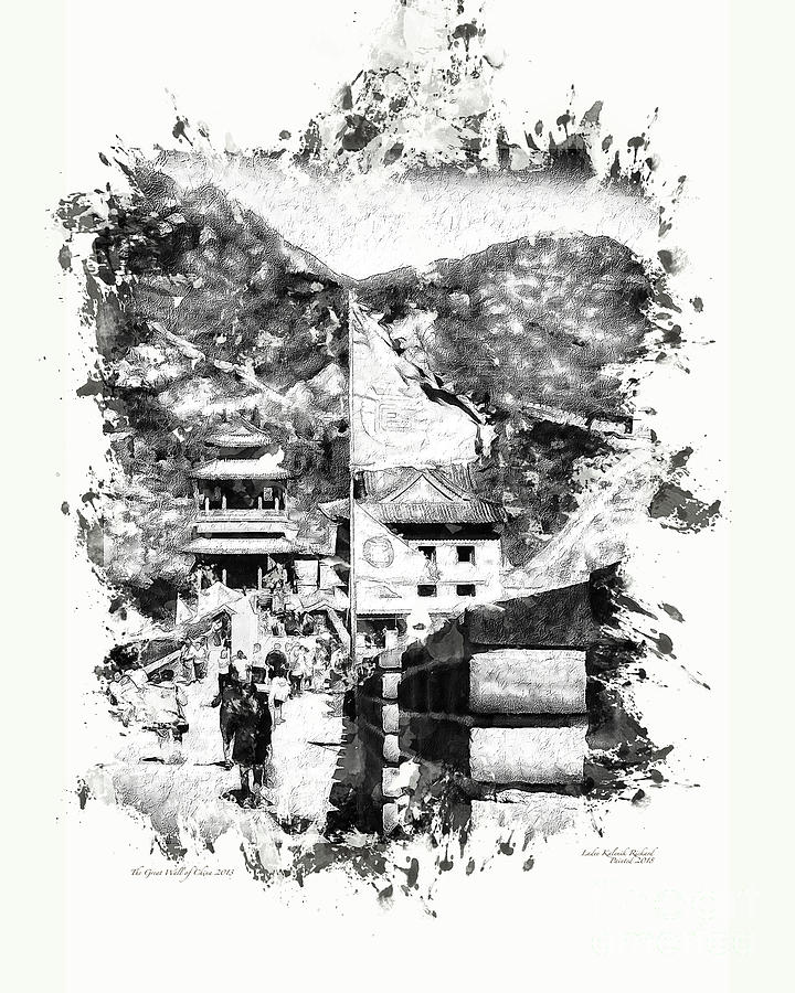720x900 Great Wall Sketch Digital Art By Ladee Rickard - Great Wall Sketch