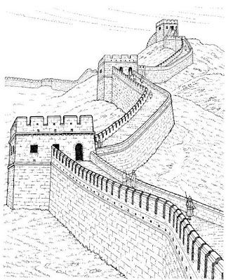 322x400 Pencil Sketches Of The Great Wall Of China - Great Wall Sketch