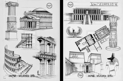 500x329 Design Stack A Blog About Art, Design And Architecture Drawings - Greek Architecture Sketches
