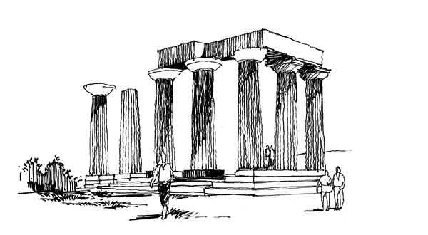 600x330 Travel Sketches On Behance - Greek Architecture Sketches