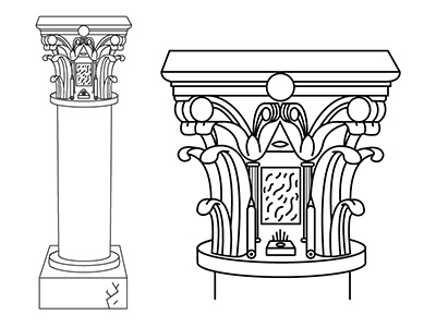 400x300 Corinthian Column Tattoo Sketch By Barbora - Greek Column Sketch