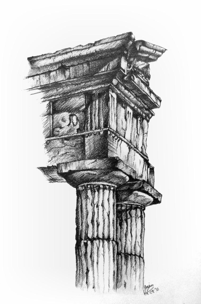 850x1285 Greek Architecture - Greek Column Sketch