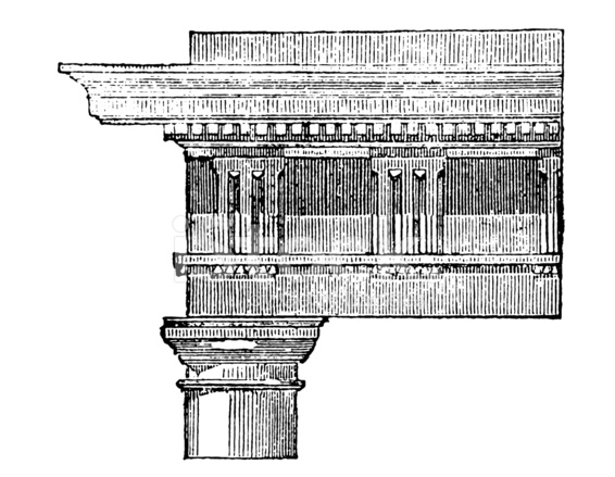 566x439 Greek Style Column Stock Vector - Greek Column Sketch