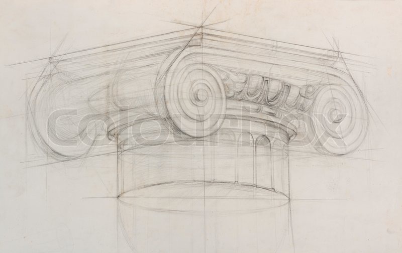 Greek Column Sketch at PaintingValley.com | Explore collection of Greek ...