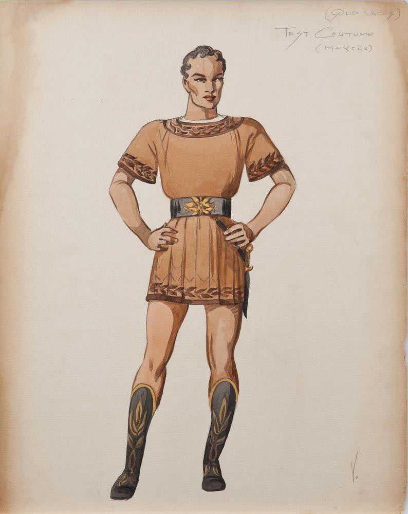 794x1000 Peplum Tv Costume Sketches For Quo Vadis (1951) - Greek God Sketches