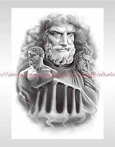 235x300 Us Seller Zeus Greek God Large 8.25 Temporary Arm Tattoo Birthday - Greek God Sketches