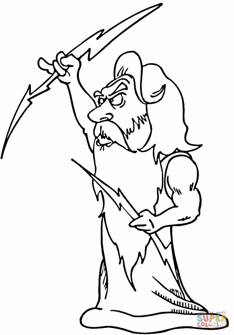 750x1071 Zeus Clipart Coloring Page - Greek God Sketches