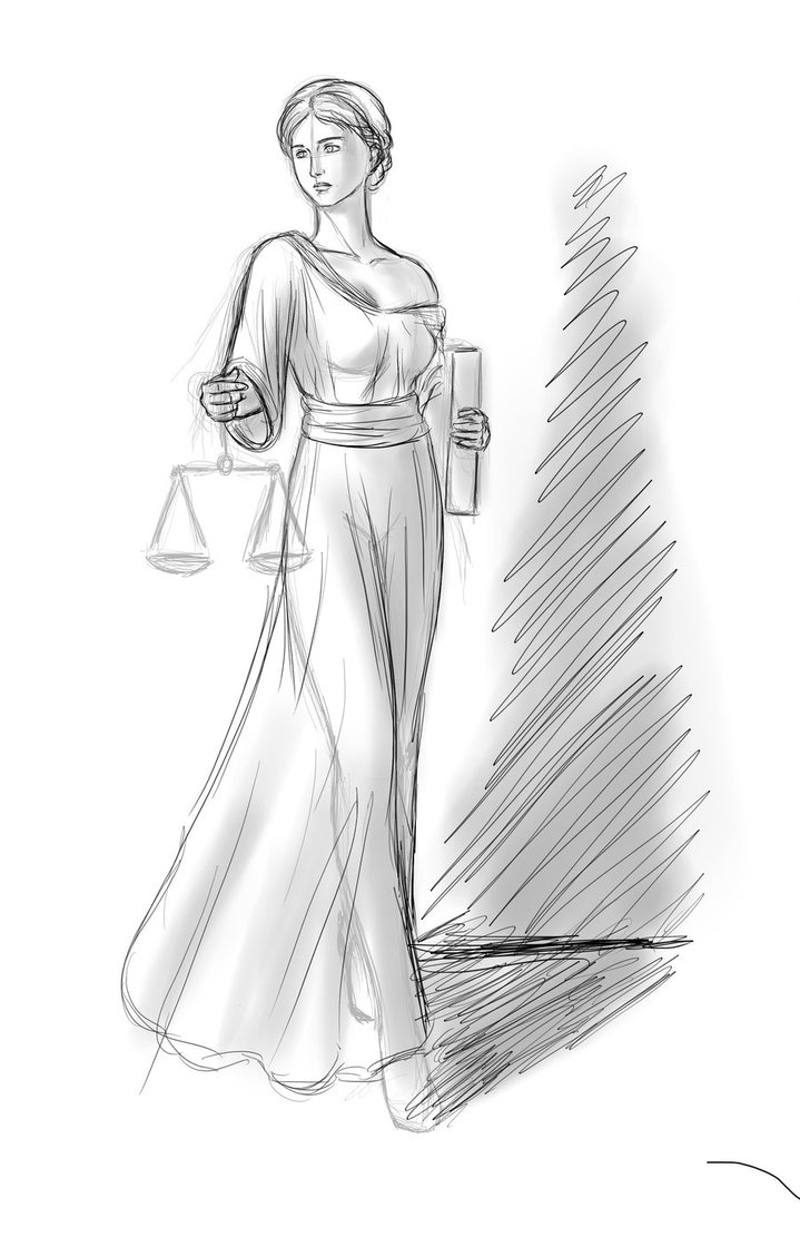 719x1111 Goddess Astraea - Greek Goddess Sketch