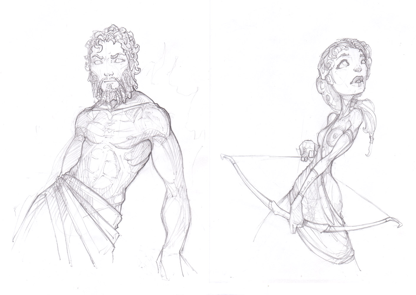 1411x1000 Brett Nienburg Sketch Blog Greek Gods - Greek Goddess Sketch