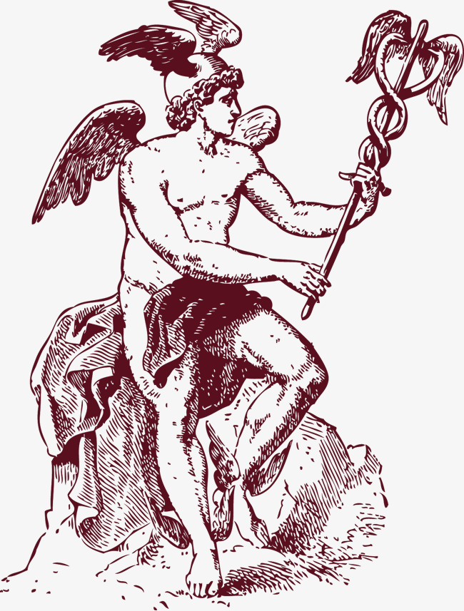 650x857 Hermes In Greek Mythology, Gods Sketch Vector, Sketch Vector - Greek Mythology Sketches
