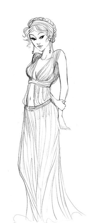 292x750 Greek Goddesses Sketch - Greek Mythology Sketches