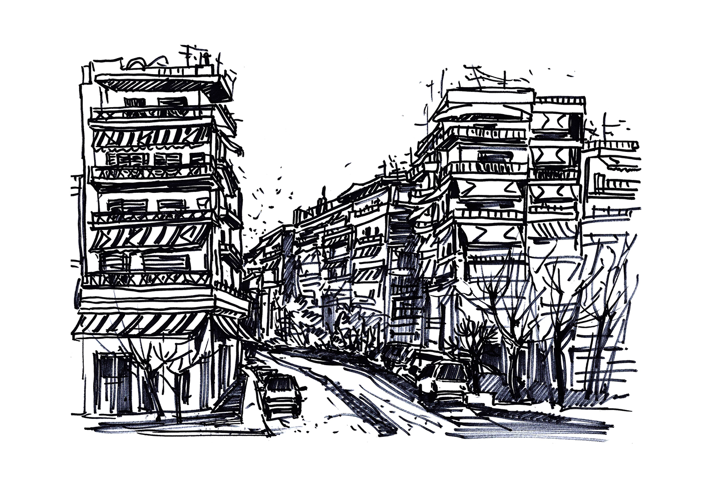 1400x978 Four Months In Greece Sketches On Behance - Greek Sketches