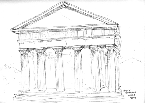 Greek Temple Sketch at PaintingValley.com | Explore collection of Greek ...