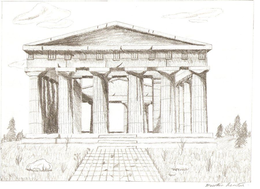 900x654 Pin By Tara Marolt On Architecture Greek Parthenon - Greek Temple Sketch
