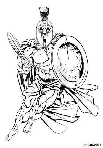 348x500 Ancient Greek Warrior Stock Image And Royalty Free Vector Files - Greek Warrior Sketch