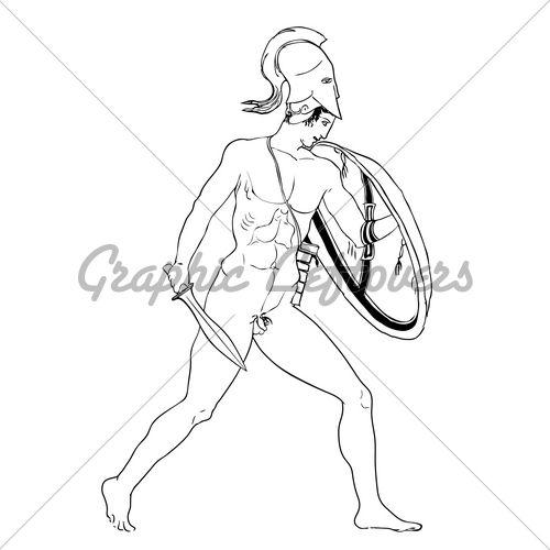 500x500 Hero Warrior Of Ancient Greece Gl Stock Images - Greek Warrior Sketch