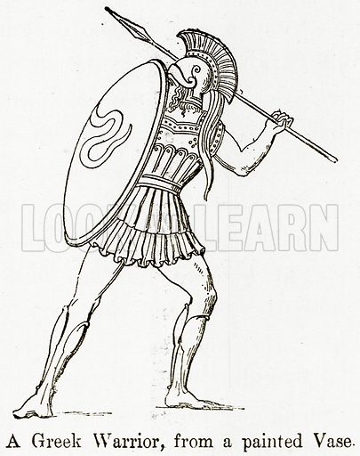 405x512 A Greek Warrior, From A Painted Vase - Greek Warrior Sketch
