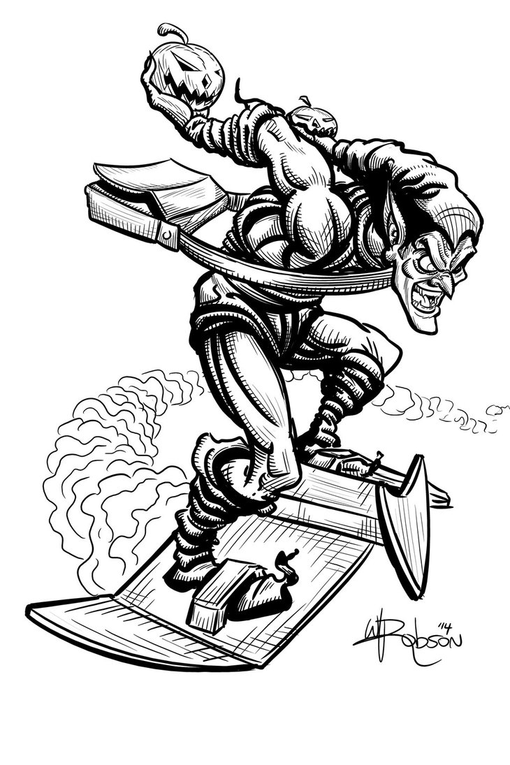 730x1095 Green Goblin Sketch By Robsonink - Green Goblin Sketch