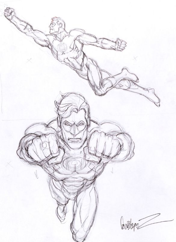 585x800 Green Lantern Pencil Sketch By Jose Luis Garcia Lopez Comic Art - Green Lantern Sketch