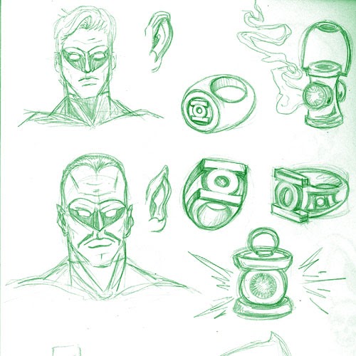 500x500 Cup Doodle More Green Lantern Sketches - Green Lantern Sketch