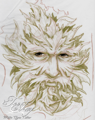 395x500 Green Man Drawing - Green Man Sketch