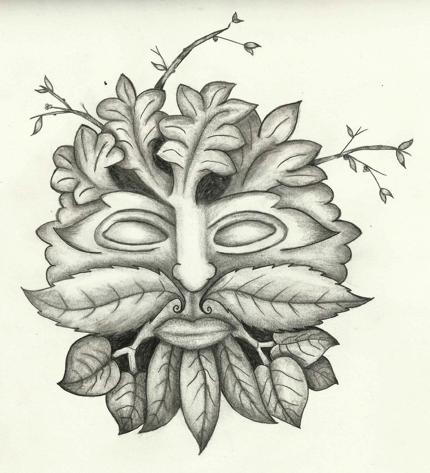 852x938 Green Man Sketch By Silenagig - Green Man Sketch