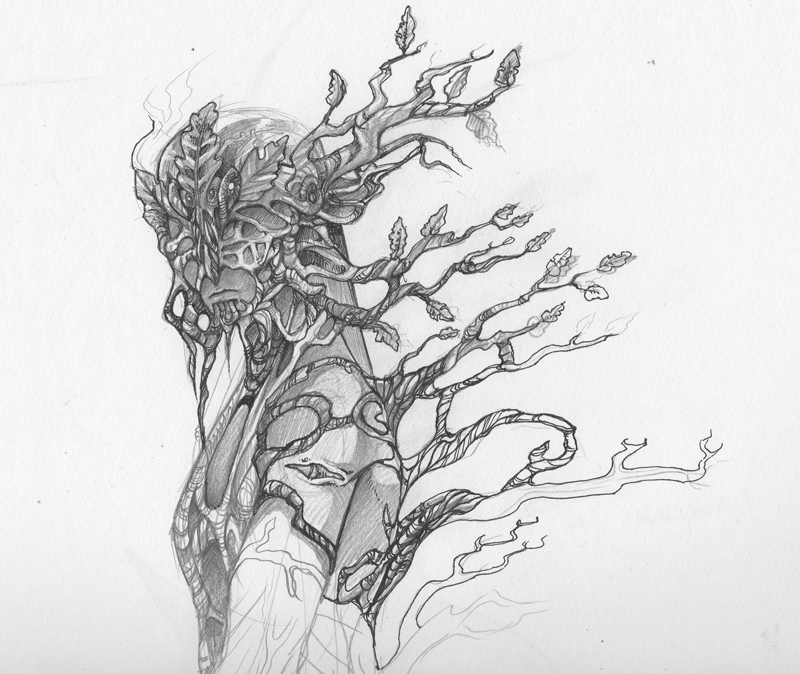 800x674 The Green Man Pencil Sketch By Fluro Knife - Green Man Sketch