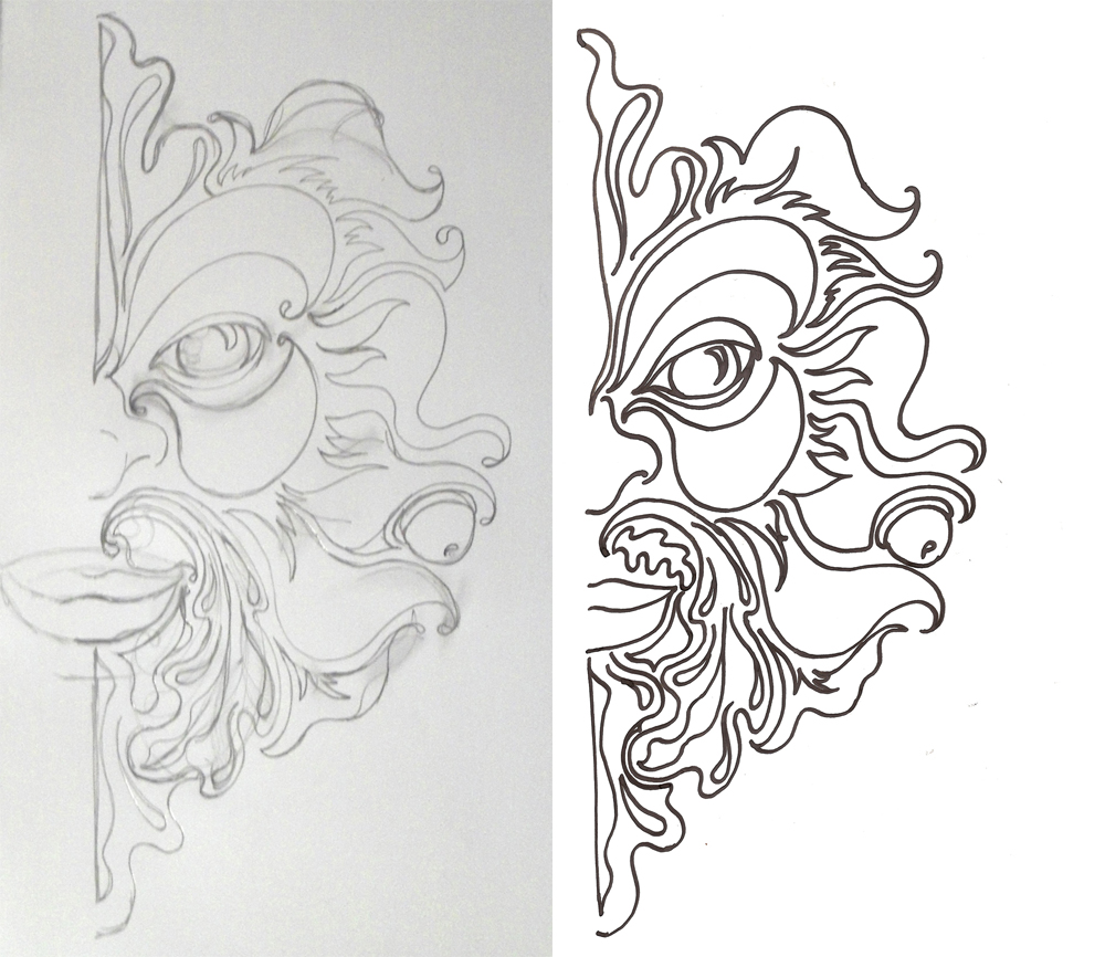 1000x866 The Making Green Man - Green Man Sketch