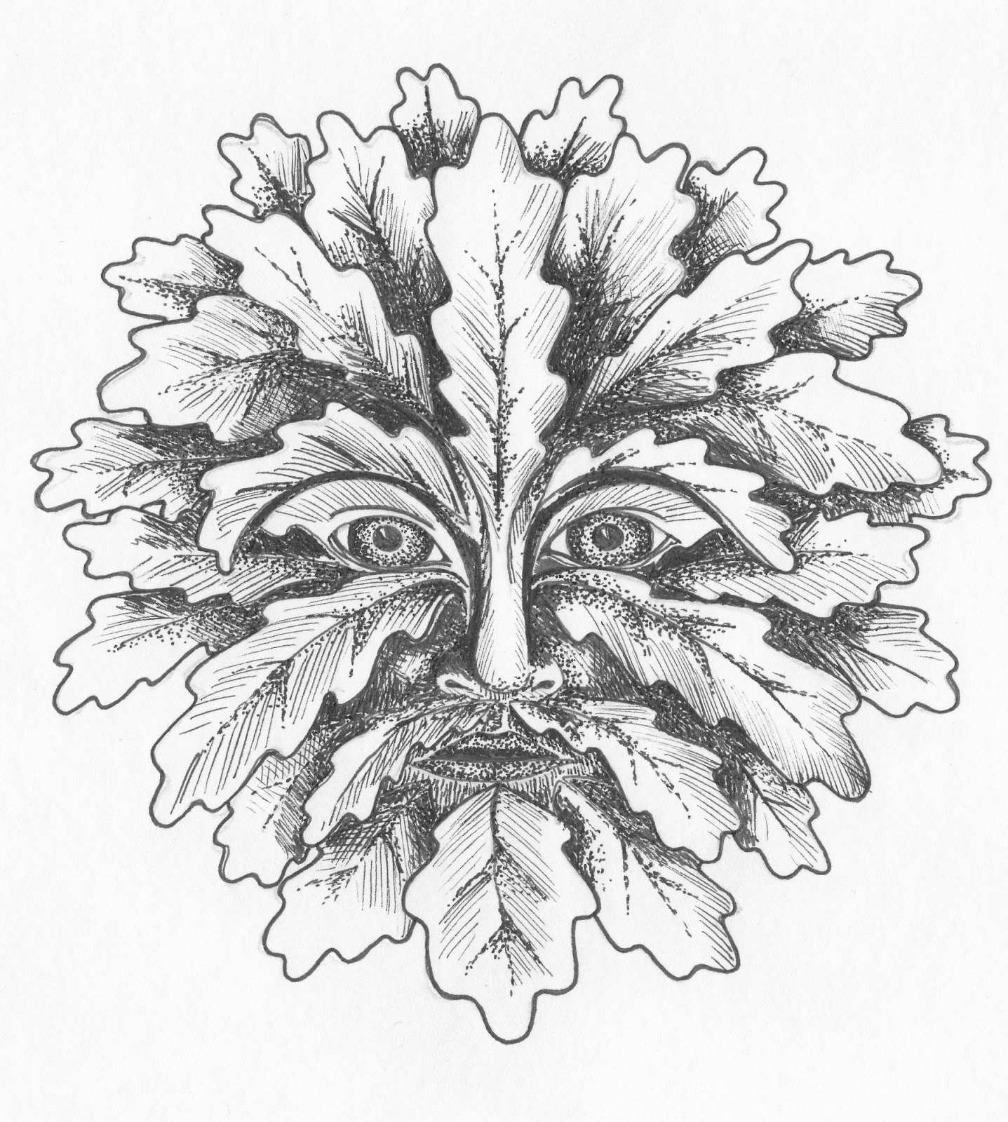 1437x1600 Warmly Welcome On The Trail Of The Green Man - Green Man Sketch
