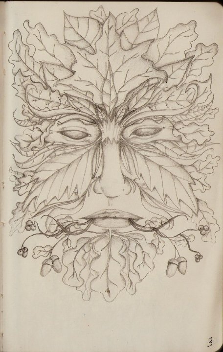 456x719 Domythic Bliss The Green Man - Green Man Sketch